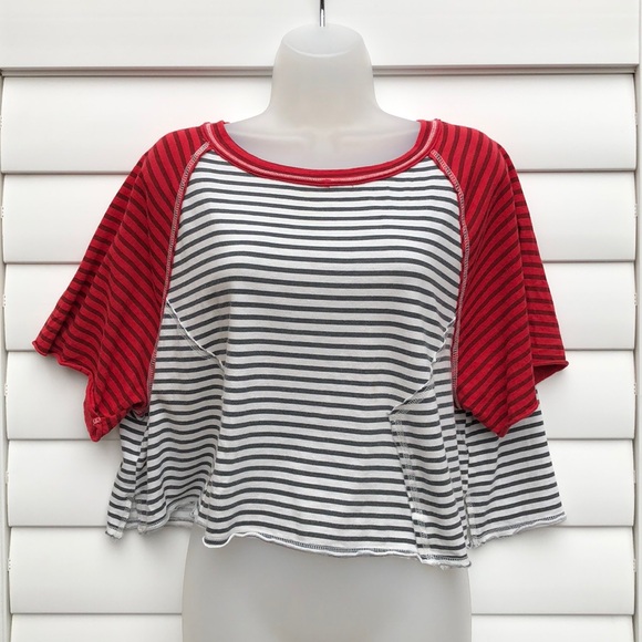 We The Free Tops - We the free striped short sleeve baseball top